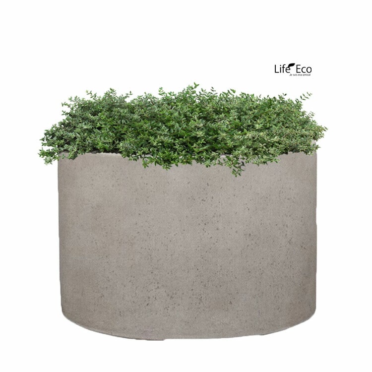 植木鉢 大型 軽量 FPR製 モードライト ローシリンダー ライトグレー / φ80cm×H61cm（27号）【大型貨物扱い】【法人配達】【パレット配送・送料お見積り】