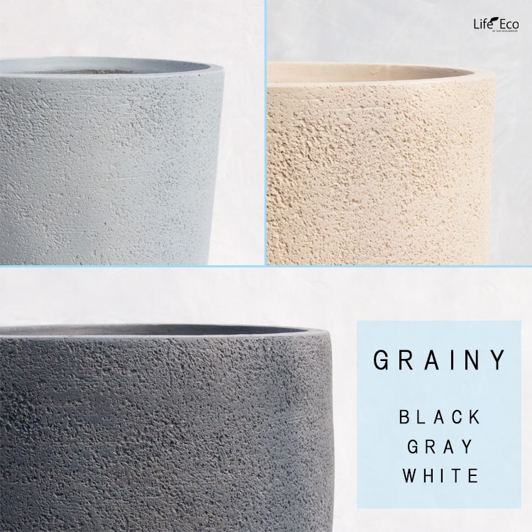 植木鉢 ファイバークレイ製 グレイニー エッグ グレー（灰） / φ44cm