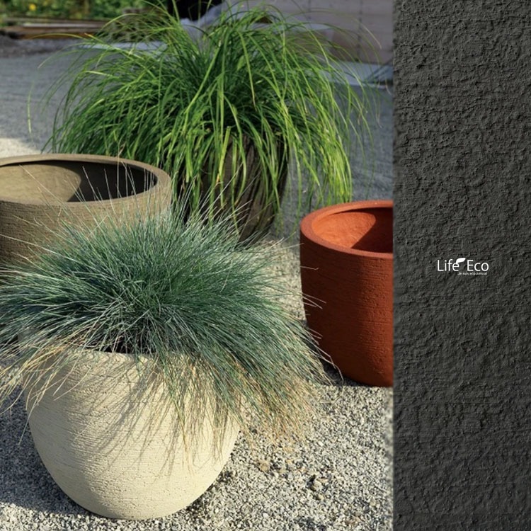 植木鉢 大型 軽量FRP製 ヴォークス ラウンド ロッソ（オレンジ 橙）/ φ36cm×H31cm（12号）【送料E】