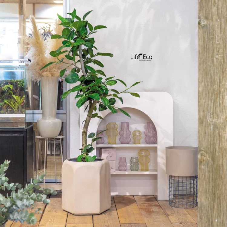 植木鉢 大型 軽量 FRP製 ソマリ（SOMARI） ヘキサゴン グレージュ