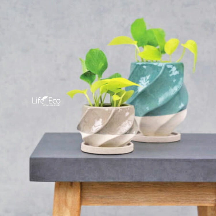 植木鉢 インテリアポット 釉薬陶器製 イリー トール ブラウンφ15.5cm×H18.5cm【送料B】