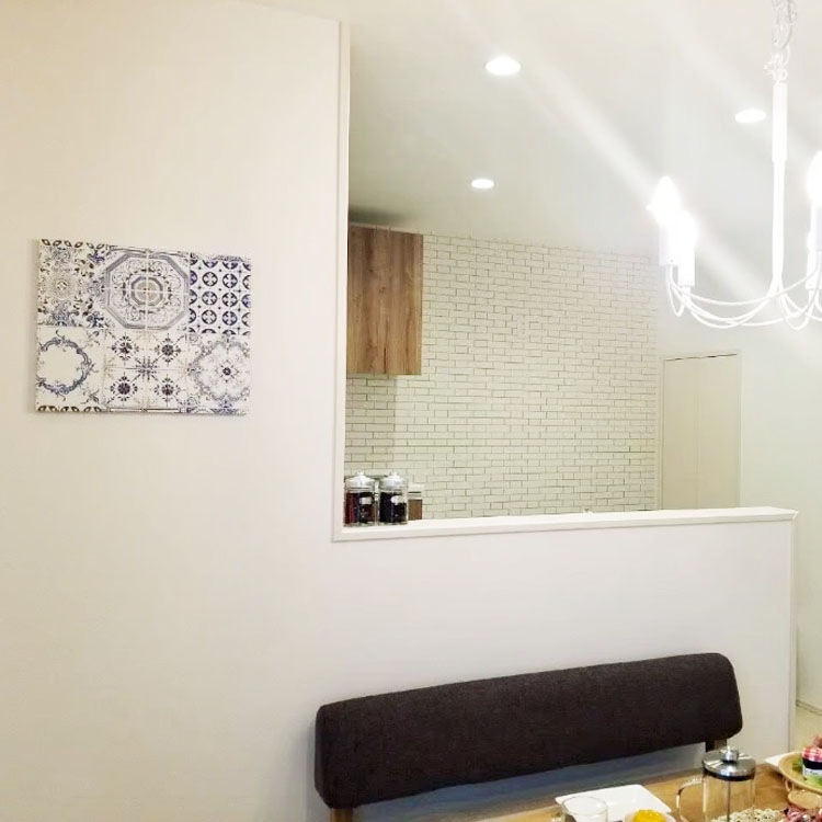 アートパネル（アートボード、インテリアパネル）アズレーション ブルー＆ホワイト（青・白）Mサイズ / W45cm×D38cm（厚み2cm）【送料B】