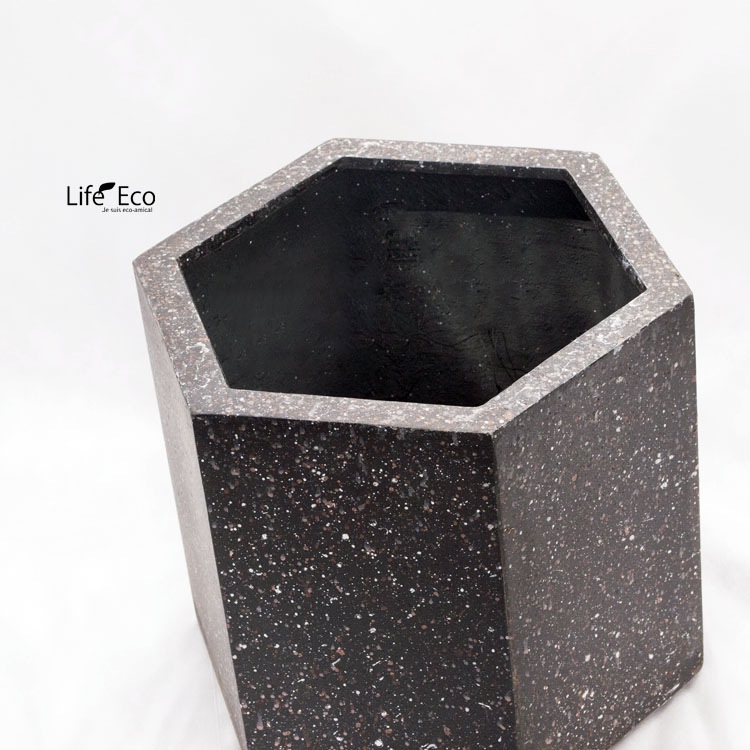 植木鉢 大型 軽量 ゾア ヘキサゴン ブラック（黒）/ φ47cm×H41cm（16号）【送料F】