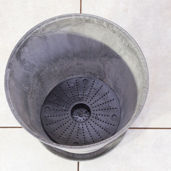 植木鉢 底面給水型(底栓付)アートストーン ラウンド グレー 灰 27cm（9号）【送料B】