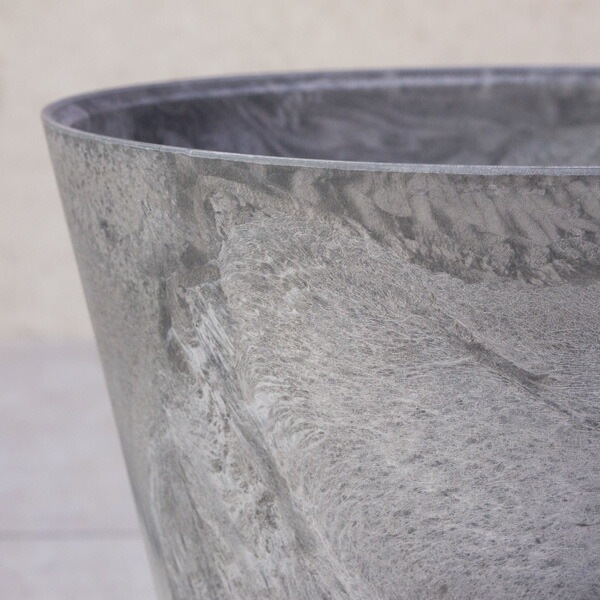 植木鉢 底面給水型(底栓付)アートストーン ラウンド グレー 灰 27cm（9号）【送料B】