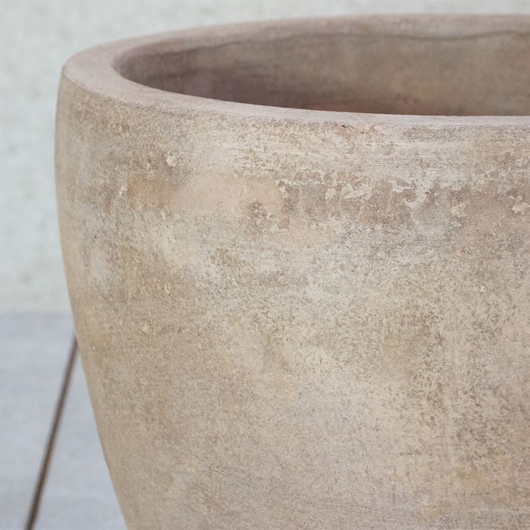 植木鉢 大型 アンティーク調 素焼き テラコッタ製 ルーガ アンティコ アルトエッグ φ43cm×H50cm（14号）【送料G】