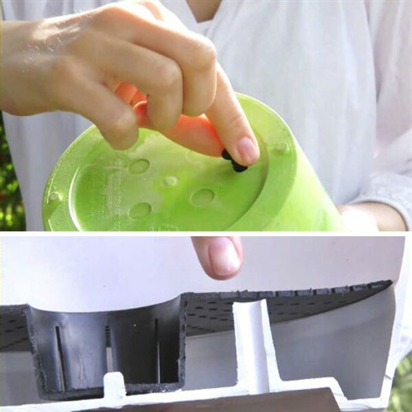 植木鉢 底面給水型(底栓付)アートストーン ラウンド グレー 灰 43cm（14号）【送料C】