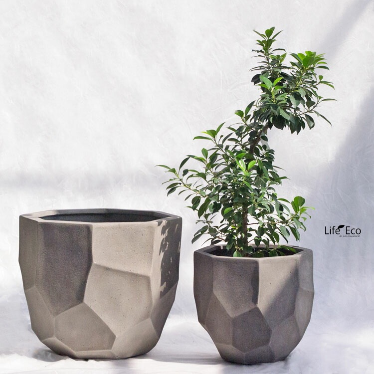 植木鉢 大型 軽量 リッジ ナチュラルコンクリート（グレー）/ φ33cm×H31cm（11号）【送料E】