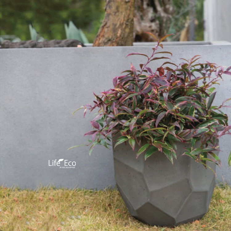 植木鉢 大型 軽量 リッジ ナチュラルコンクリート（グレー）/ φ33cm×H31cm（11号）【送料E】