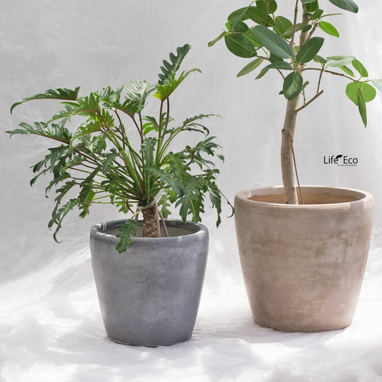 植木鉢 大型 軽量 ファントム ラウンド ブラウン（茶） φ42.5cm×H40cm（15号）【送料F】