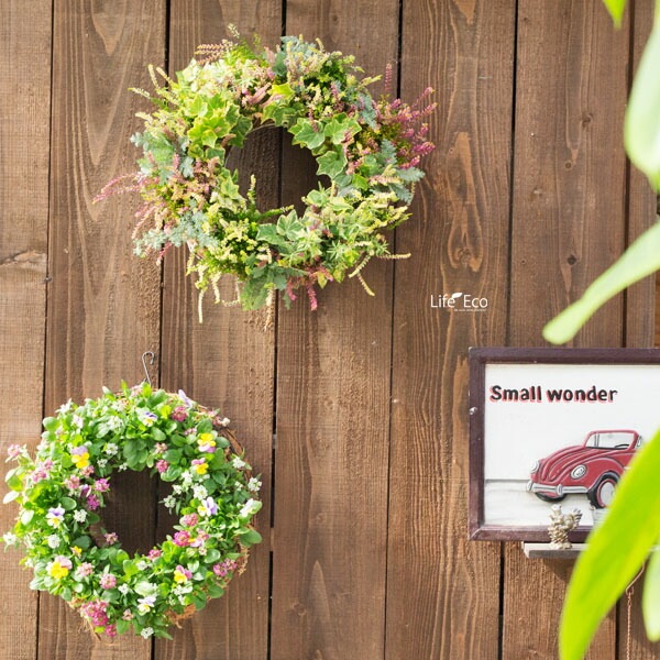 寄せ植え専用 リングバスケット アイアン ココファイバー ホワイト 白 W34cm×H9.5cm【送料B】