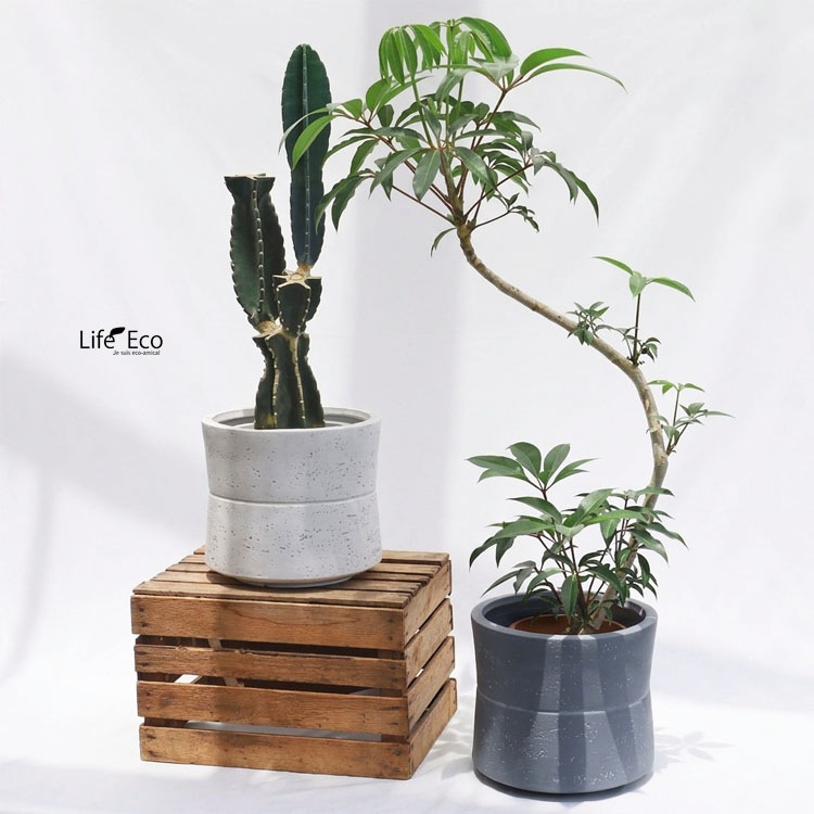 植木鉢 軽量 ファイバークレイ製 ホルム（HORLUM） ナロー ホワイト（白） φ23cm×H22cm（8号・8寸）【送料D】