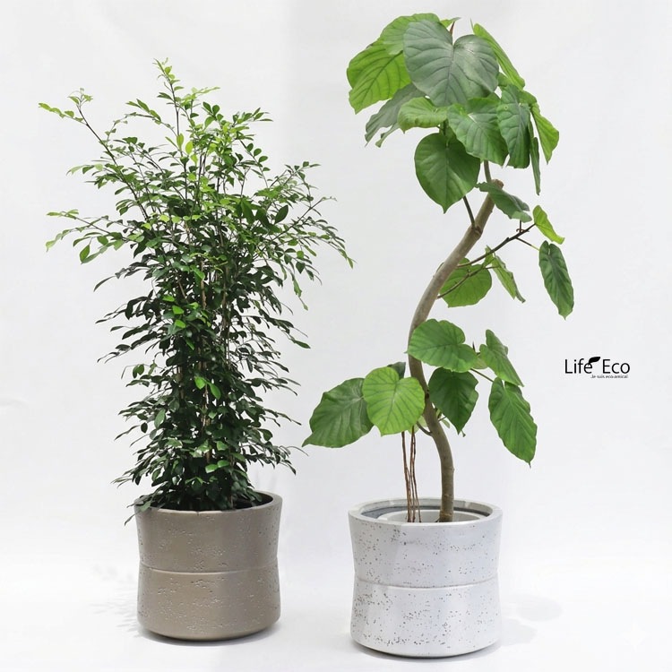 植木鉢 軽量 ファイバークレイ製 ホルム（HORLUM） ナロー ホワイト（白） φ23cm×H22cm（8号・8寸）【送料D】