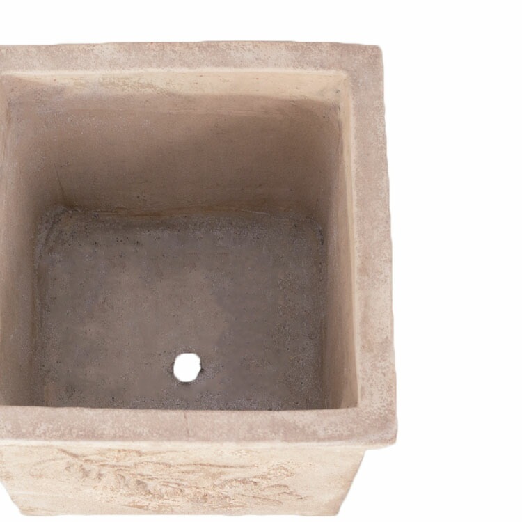 植木鉢 アンティーク調 素焼き テラコッタ鉢 オリーブ スクエアー アンティコ □30cm×H29cm（10号）【送料E】