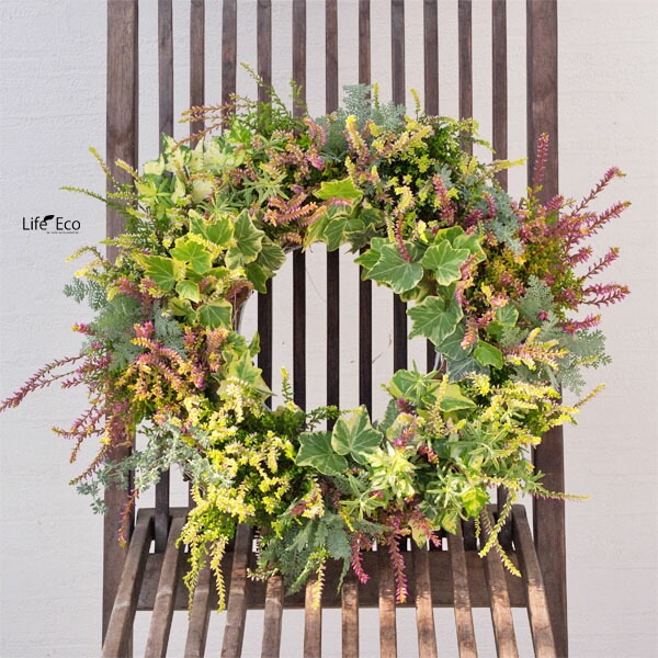 2個入寄せ植え専用 アイアンリースリング ココファイバー付 ブラック M W28×H9.0cm【送料B】