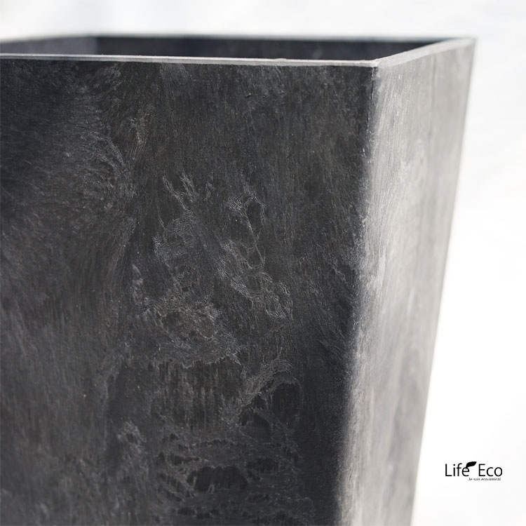 植木鉢 底面給水型(底栓付) アートストーン トールスクエア 角 ブラック 黒 □26cm×H49cm （9号）【送料C】