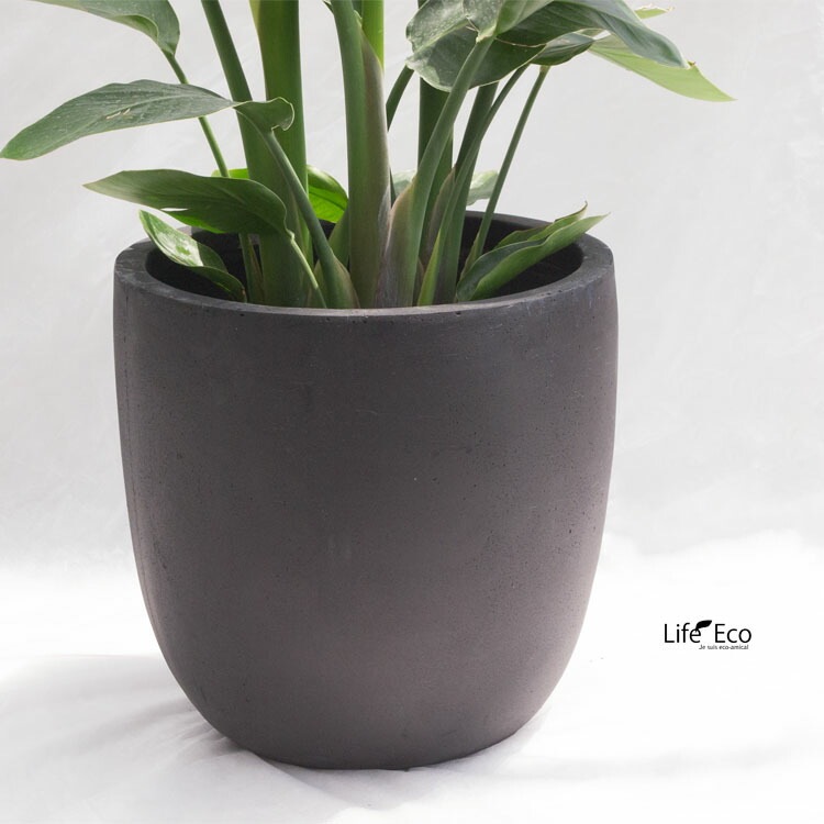 植木鉢 大型 軽量 エイリアス ラウンド ブラック（黒） φ43cm×H41cm（14号）【送料F】