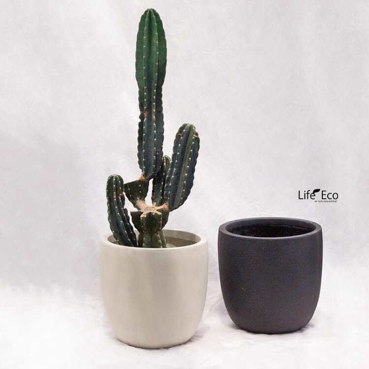 植木鉢 大型 軽量 エイリアス ラウンド ブラック（黒） φ43cm×H41cm（14号）【送料F】