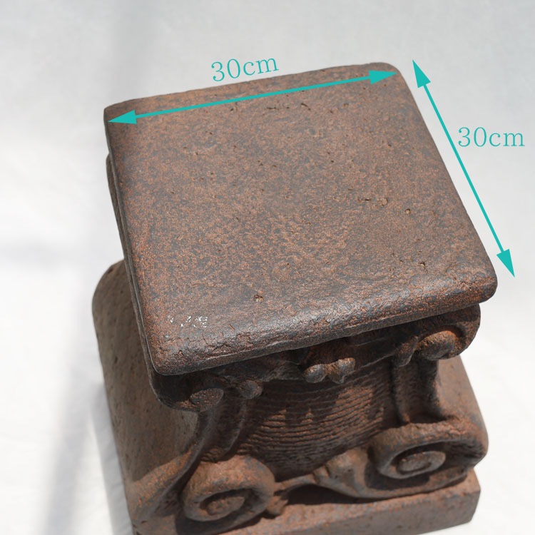 花台（鉢置台）【数量限定】 軽量 FRP製 バッセル ブラッカーノ ホワイト（白） L38cm（上部□30cm）×W30cm×H46cm【送料F】