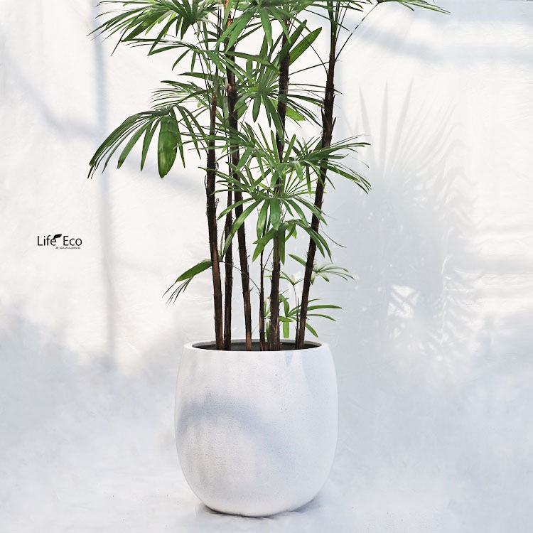 植木鉢 軽量大型 FRP製 プラスター バルーン ホワイト（白）φ35cm×H35cm（12号）【送料E】