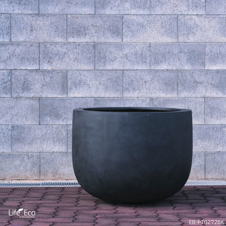 植木鉢 軽量大型 FRP製 プラスター バルーン ホワイト（白）φ35cm×H35cm（12号）【送料E】