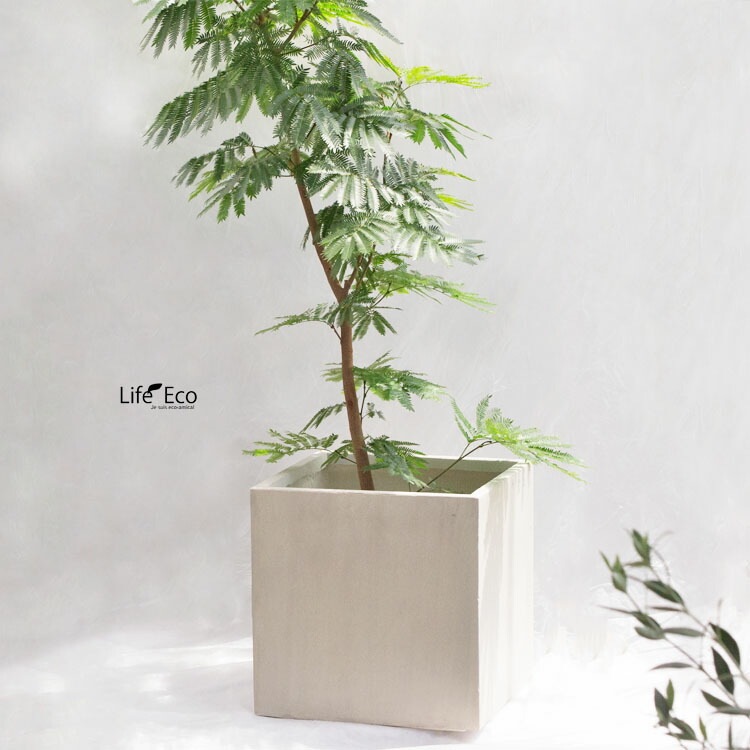 植木鉢 大型 軽量 エイリアス キューブ ウォッシュグレー □39.5cm×H40cm（13号）【送料E】