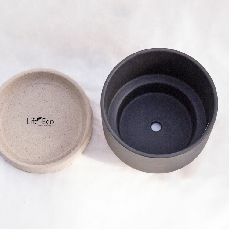 植木鉢 インテリアポット 釉薬陶器製 パラドック ブラック（黒） φ18cm×H15.5cm（6号）【送料B】