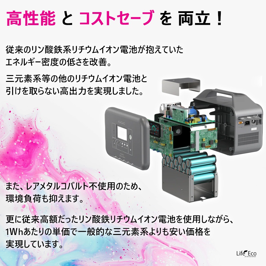 多機能ポータブル電源・バッテリー（蓄電池）AS-1000JP【大容量1008Wh】【最大出力1000W】【高速充電1.5時間】【組立て・設置工事不要】【送料無料】