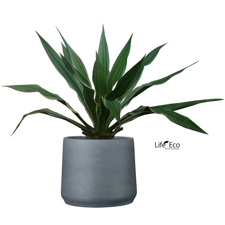植木鉢 軽量大型 ポリストーンライト製 オプティマス ベース グレー（ダークグレー）/ φ55cm×H46cm（18号）【送料G】