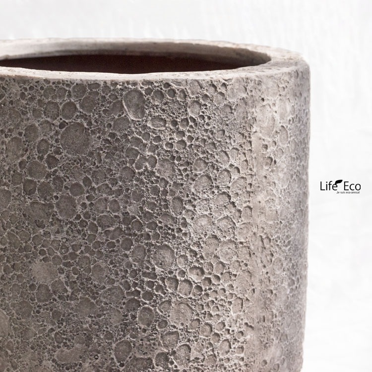植木鉢 軽量 FRP製 ラヴァライト トールラウンド グレー（灰） / φ25×H35cm（8号）【送料E】