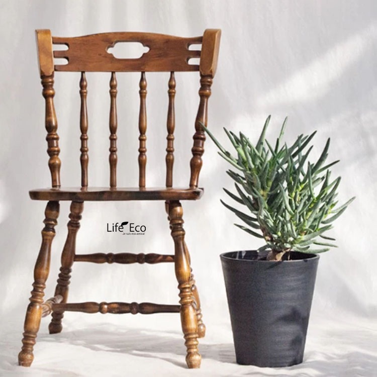 植木鉢 樹脂製ポット セラアート ラウンド 長鉢 ブラック（黒）φ24cm 受皿付 【2個入】【送料B】