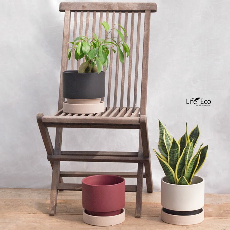 植木鉢 インテリアポット 釉薬陶器製 パラドック ホワイト（白）φ18cm