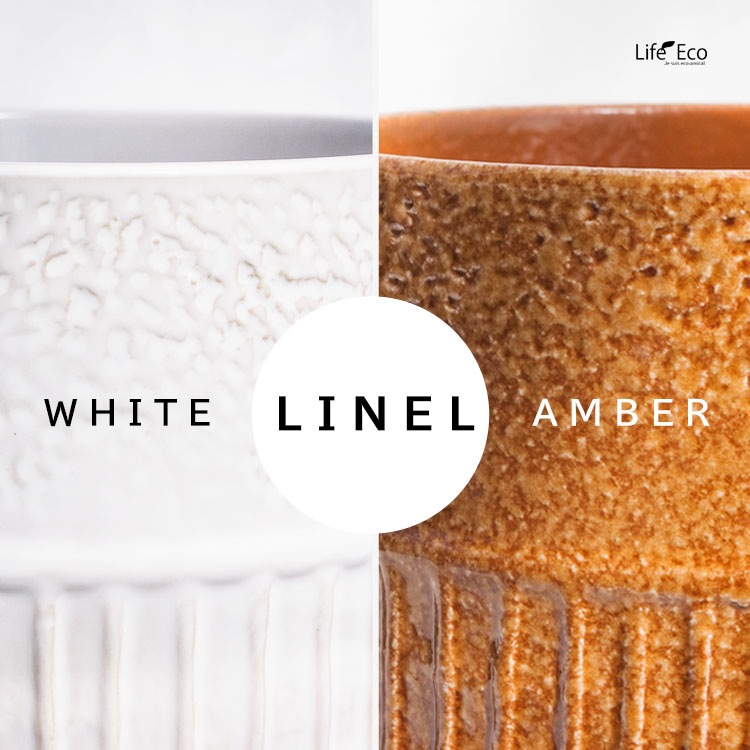 植木鉢 インテリアポット 釉薬陶器製 ライネル ホワイト（白） φ18.5cm×H19cm（6号）【送料E】