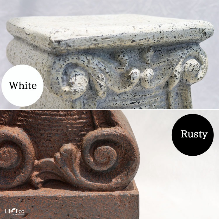 花台（鉢置台）【数量限定】 軽量 FRP製 バッセル ブラッカーノ ラスティ（ブラウン・茶） L38cm（上部□30cm）×W30cm×H46cm【送料F】