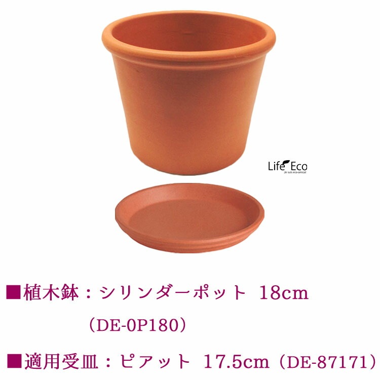 植木鉢用 素焼受皿（ソーサー） イタリア製 テラコッタ鉢用 ピアット 17.5cm (内底面φ14cm)【8個入】【送料D】