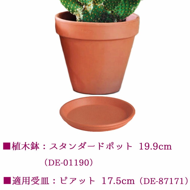 植木鉢用 素焼受皿（ソーサー） イタリア製 テラコッタ鉢用 ピアット 17.5cm (内底面φ14cm)【8個入】【送料D】