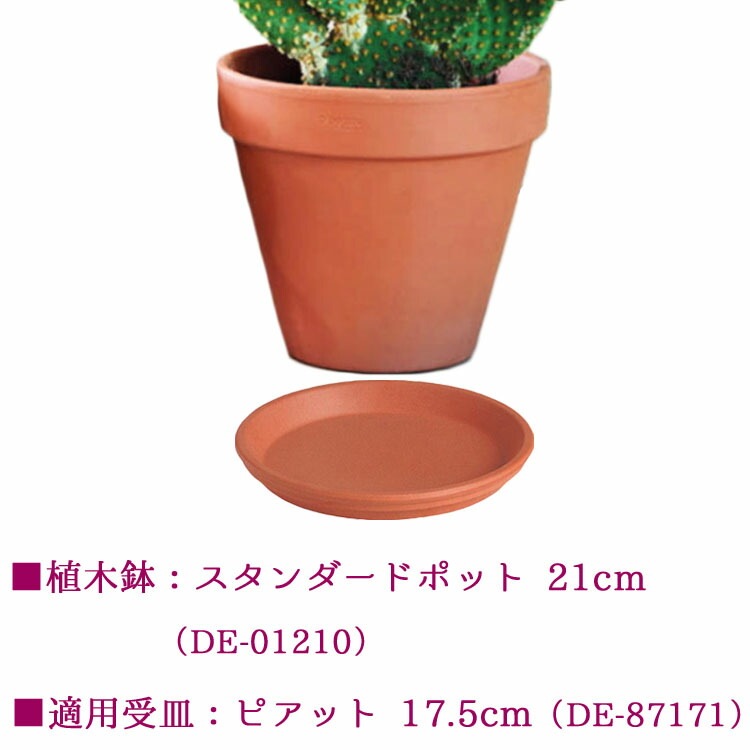 植木鉢用 素焼受皿（ソーサー） イタリア製 テラコッタ鉢用 ピアット 17.5cm (内底面φ14cm)【8個入】【送料D】