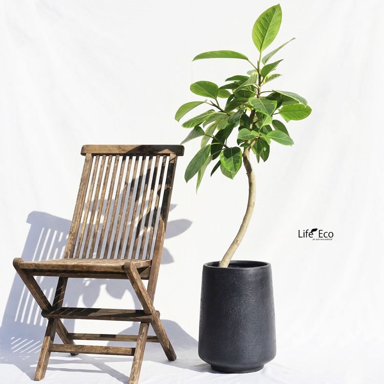 植木鉢 大型 軽量 ファイバークレイ製 サンベル（SANVEL） トール ブラック（黒） φ30cm×H40cm（10号・10寸）【送料E】