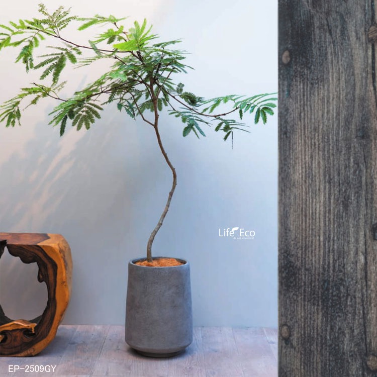 植木鉢 大型 軽量 ファイバークレイ製 サンベル（SANVEL） トール ブラック（黒） φ30cm×H40cm（10号・10寸）【送料E】