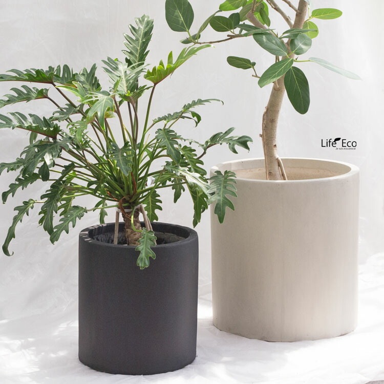 植木鉢 大型 軽量 エイリアス シリンダー ウォッシュグレー φ40cm×H43.5cm（13号）【送料E】