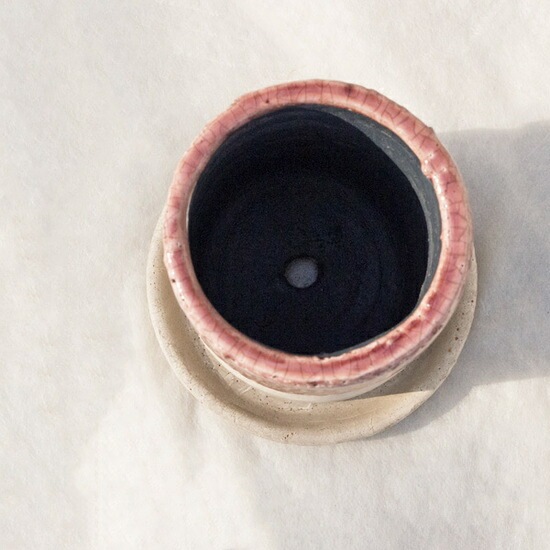 植木鉢 釉薬陶器製 インテリアポット シリンダー パープル / 4号 4寸・φ11×H16.5cm【送料B】