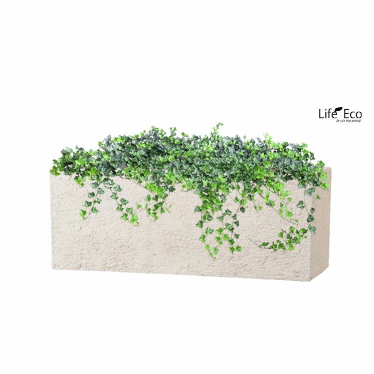 植木鉢 大型 軽量 新素材ポリストーンライト リガンデ プランター アイボリー（ホワイト 白）L80cm×W31cm×H31cm（27号）【送料G】