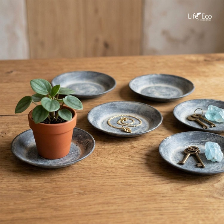 植木鉢・その他用 ブリキ製受皿（ソーサー）【1セット限り】ラウンド アンティークシルバー（銀） φ10.5cm (内底面φ6.5cm)×H1.3cm【85枚セット】【在庫処分品】【送料D】