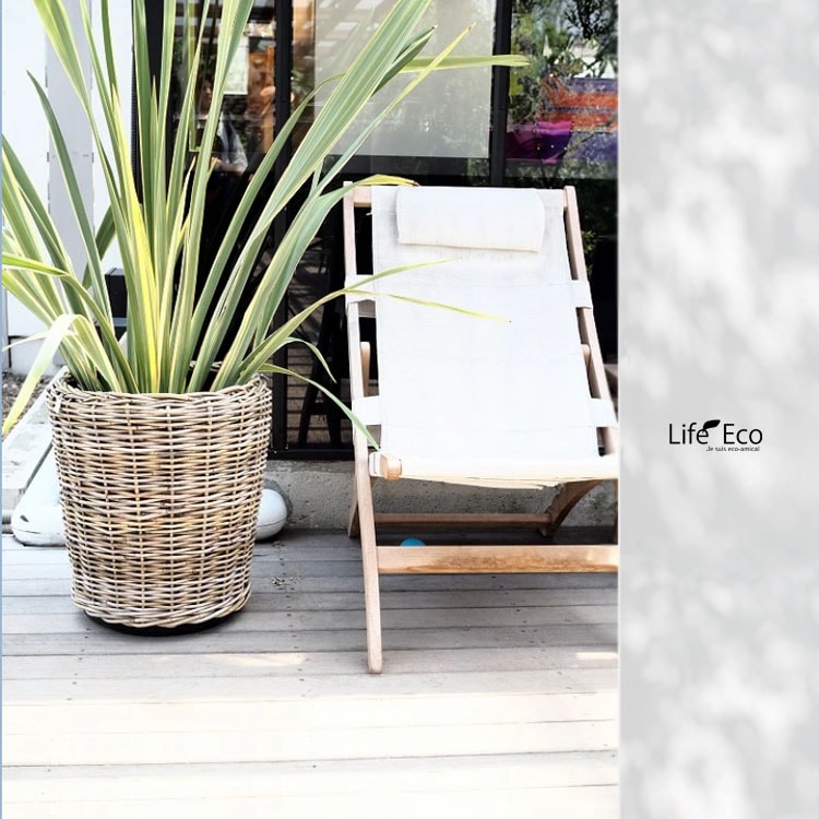 植木鉢カバー 籐カゴ ラタンバスケット モンデリック ラタン φ45cm×H43cm（15号）【送料E】