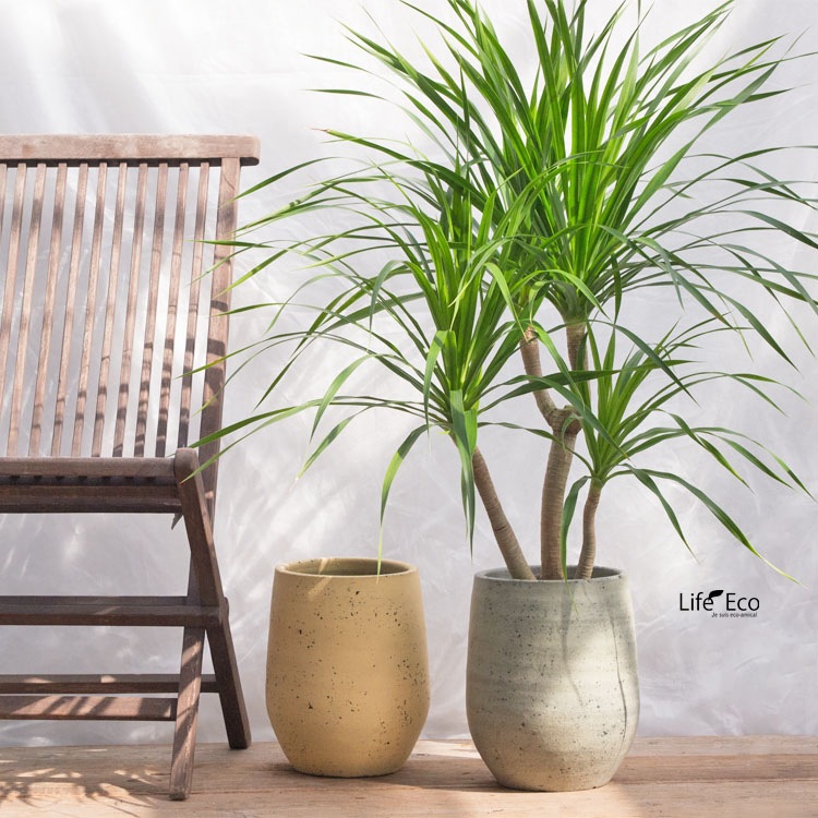 植木鉢 テラコッタ製（素焼き鉢） ビンテージ トール グレー φ27.5cm