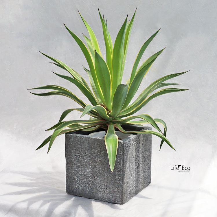 植木鉢 大型 ファイバークレイ製 バーウッド キューブ グレー（灰） □31.5cm×H31.5cm（10号）【送料E】