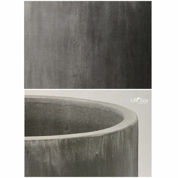 植木鉢 テラコッタ製（素焼き鉢） レイニー シリンダー ラウンド ダークグレー（灰）/ φ35cm×H35cm（12号）【送料E】