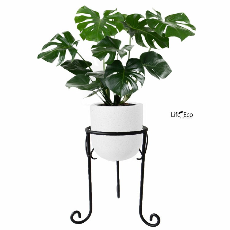 極太アイアンスタンドＡ（ポットスタンド・鉢置台）ブラック 黒 φ28cm×45cmH（10号用）/ カルチベーター【送料E】