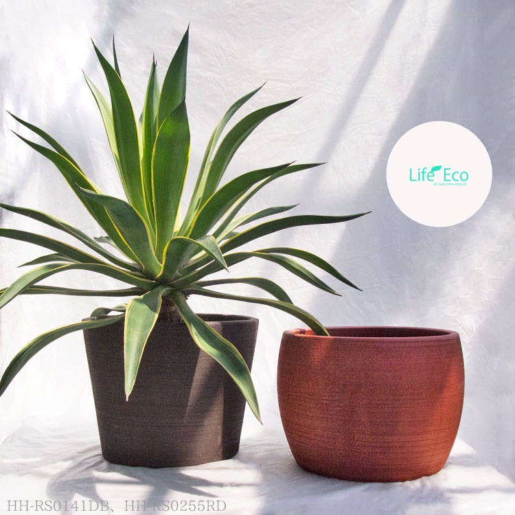 植木鉢 テラコッタ製 大型 レジスト（RESIST） ラウンド ダークブラウン（コゲ茶） / φ56cm×H51.5cm（19号）【パレット配送・送料お見積り】