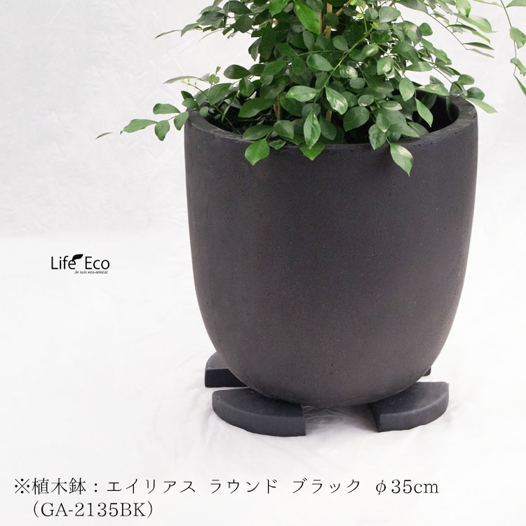 植木鉢足台 素焼き ポットフィート テラコッタ ブラック（黒） L10cm